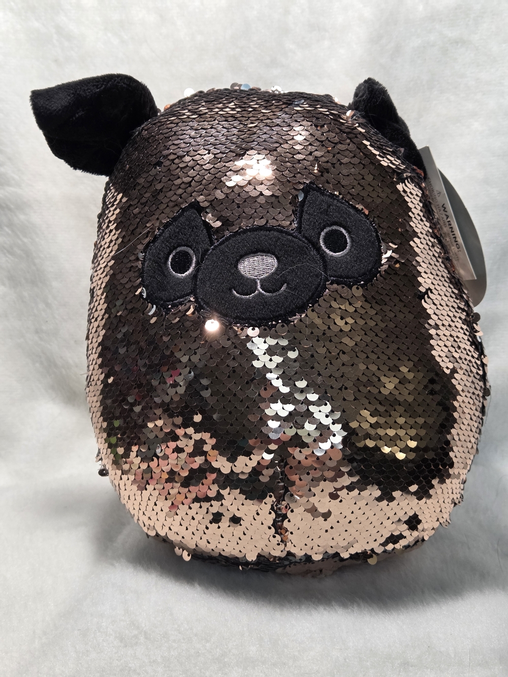 PRINCE Squishmallows 8" Reversible Sequins Brown Pug Dog Stuffed Toy NO HANGTAG